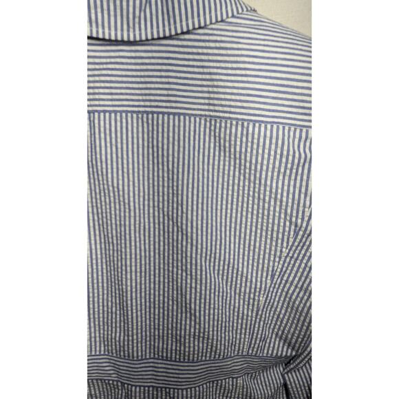 Perfect By Carson Kressley Womens Open Front Tie Waist Seersucker Blazer Sz 14 - Picture 5 of 6